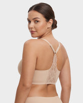 Lace Jelly Bralette Wireless Seamless Deep V Padded Everyday Bra