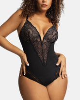 Lace Deep V Seamless Tummy Control Bodysuit