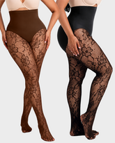 Women's High-Waist Lace Shaping Tights