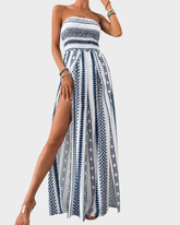 Boho Halter & Strapless High Split Wide Leg Jumpsuit