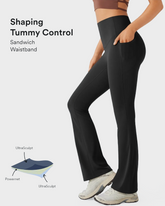 High Waisted Tummy Control Butt-Lifting Shaping Yoga Bootcut Leggings