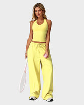 V Neck Strappy Top & Wide Leg Pants Casual Summer 2 Piece Set