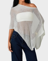 Knit See Through Solid Irregular Loose Pullover Summer Beach Cover Up Top