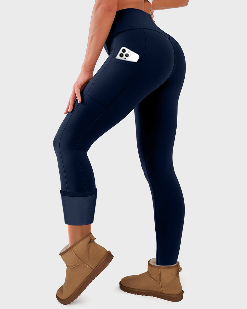 High-Waisted Fleece Leggings with Pockets