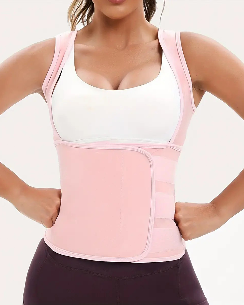 Women's Zip Up Sauna Shapewear Vest Built In Bra Tummy Control Gym Top