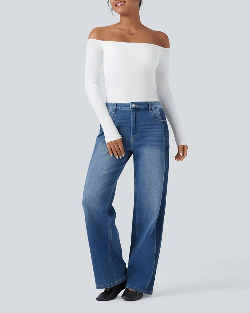 Built-in Bra Ribbed Knit Top