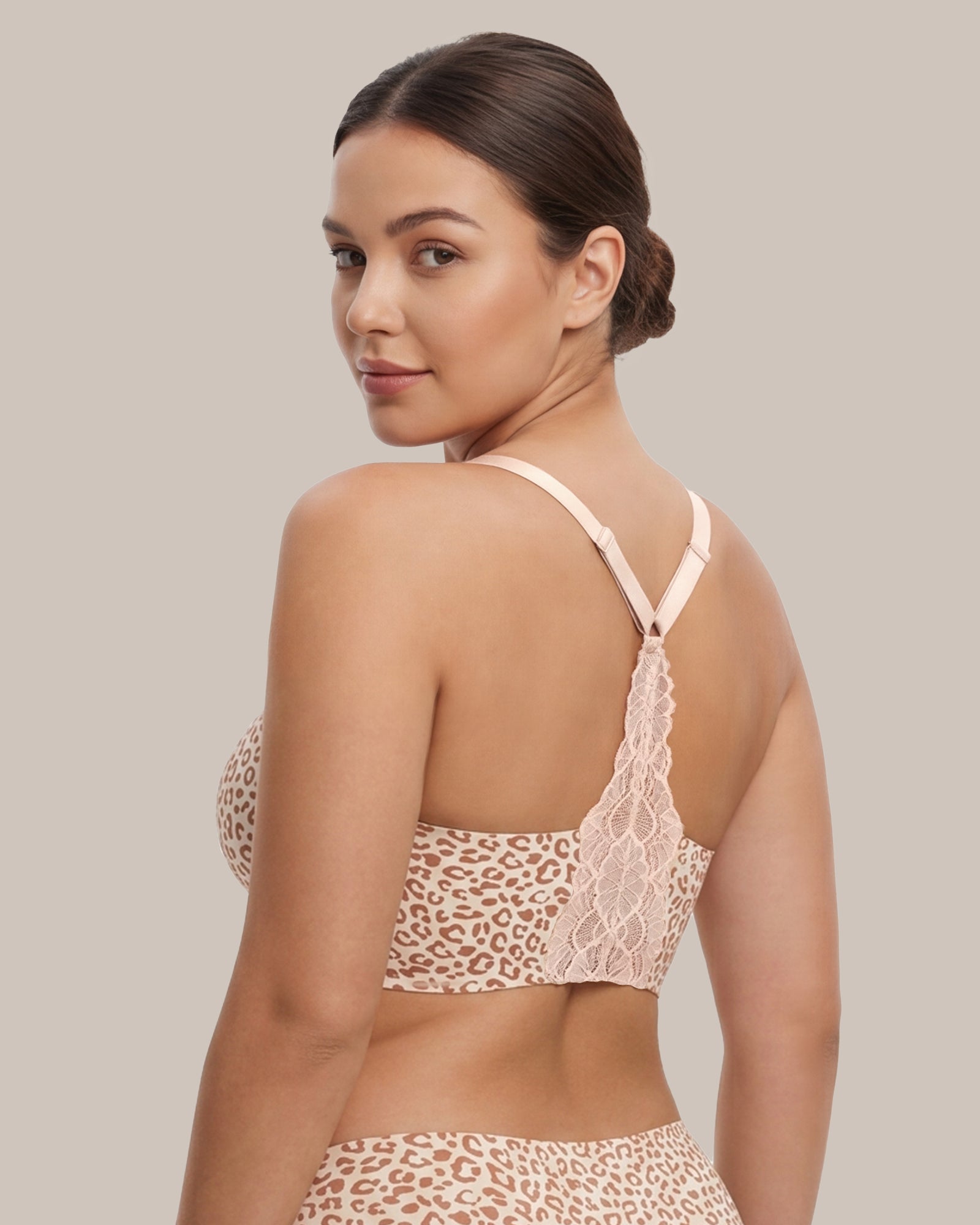Lace Jelly Bralette Wireless Seamless Deep V Padded Everyday Bra
