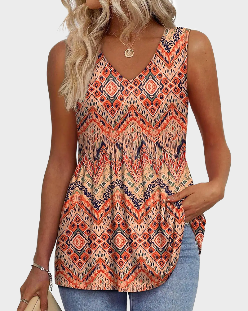 V Neck Flowy Peplum Tank Top Sleeveless Babydoll Stretchy Top