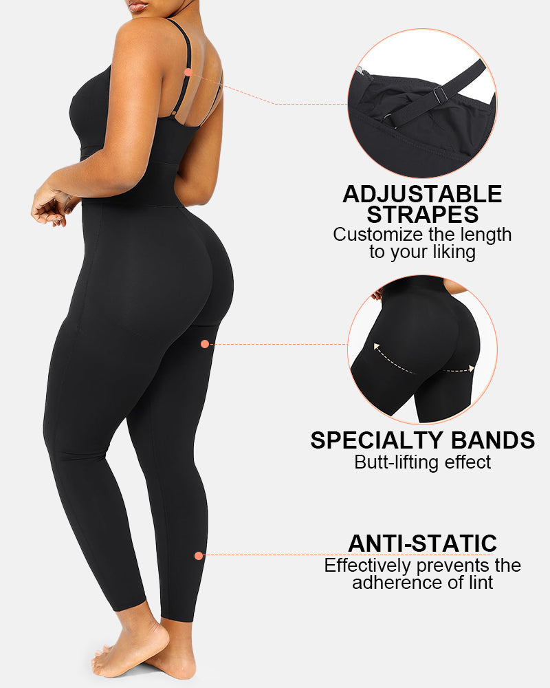 Zipper Shaping Jumpsuit Tummy Control Waist Band One Piece Yoga Bodysuit Activewear