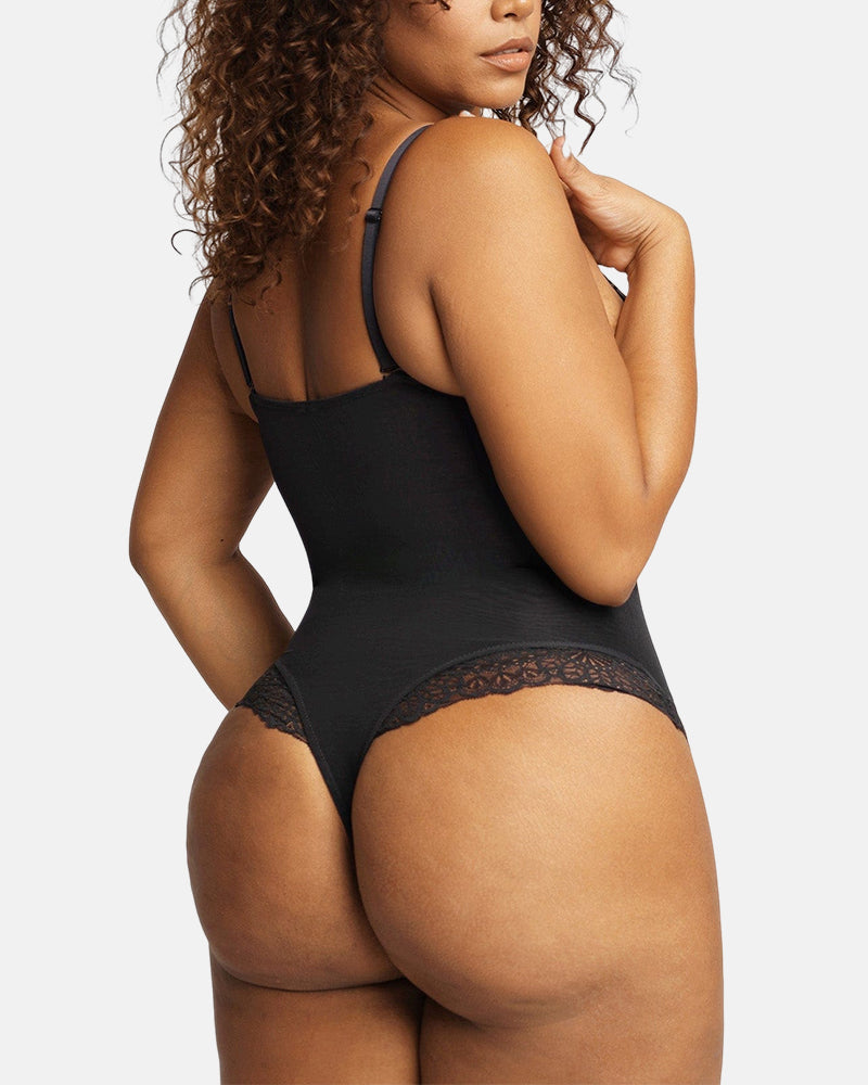 Lace Deep V Seamless Tummy Control Bodysuit