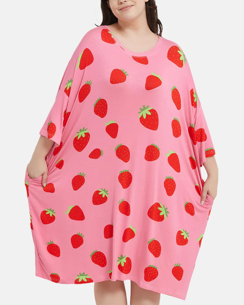 Soft Bamboo Sleepshirt with Pocket Plus Size S-5XL