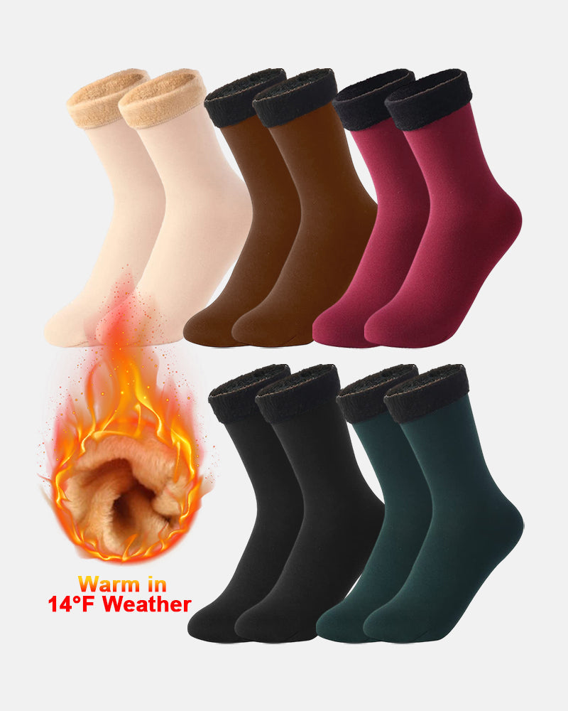 5 Pairs Thickened Fleece Lined Cold-Proof Warm Self-Heating Snow Socks