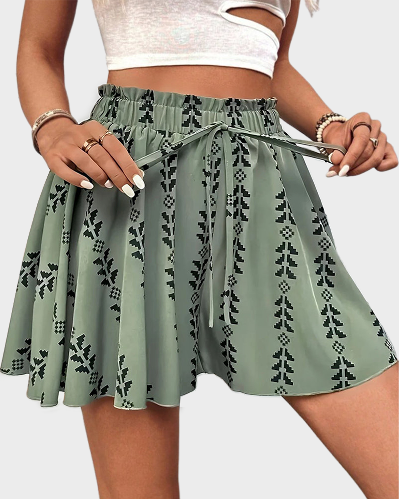 Women's Bohemian Print High-Waist Shorts