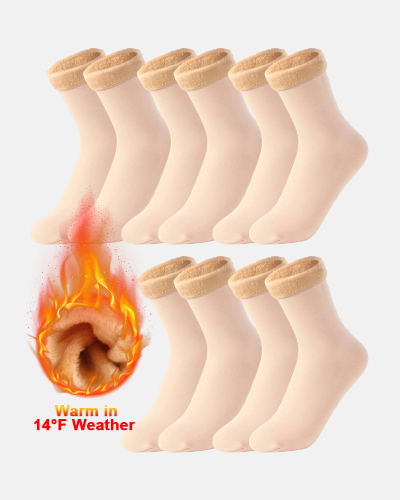 5 Pairs Thickened Fleece Lined Cold-Proof Warm Self-Heating Snow Socks