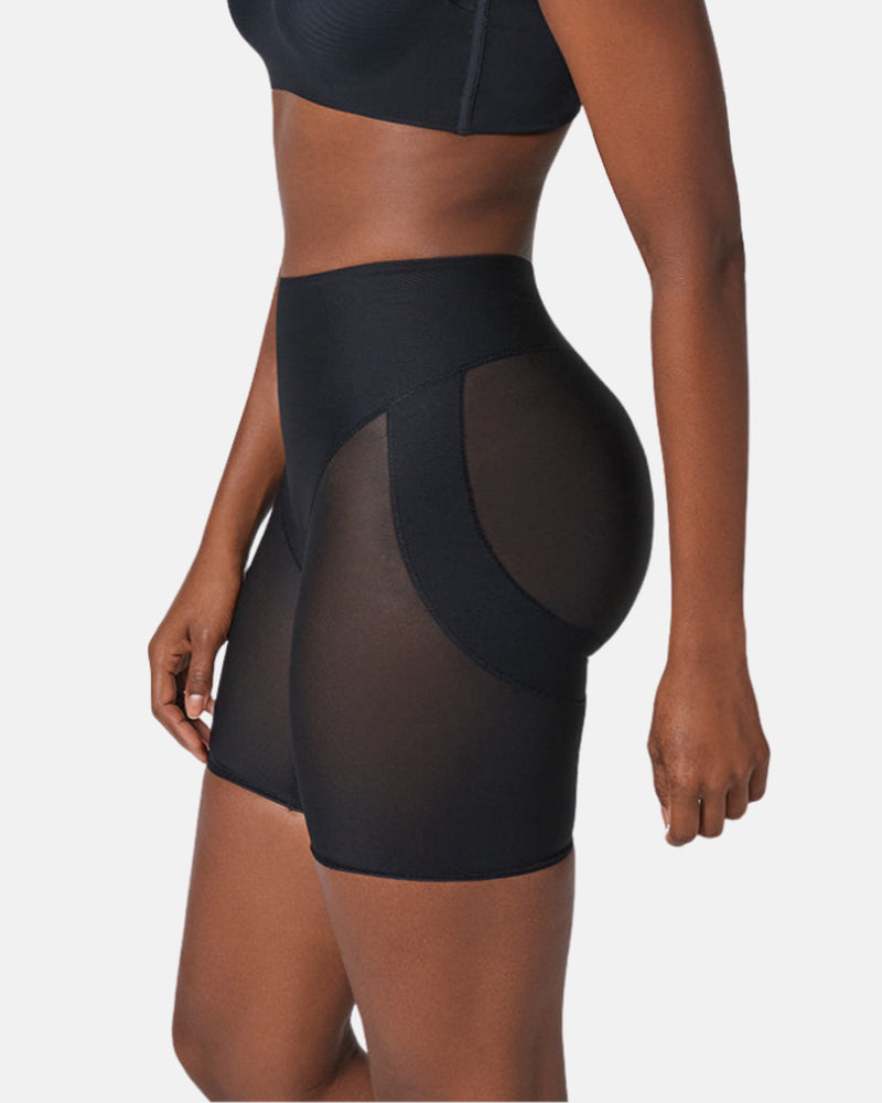 Firm Compression Butt Lifter Shorts Ruched Center Seam Shapewear