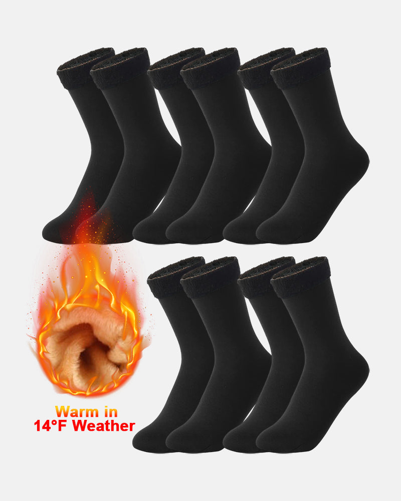 5 Pairs Thickened Fleece Lined Cold-Proof Warm Self-Heating Snow Socks