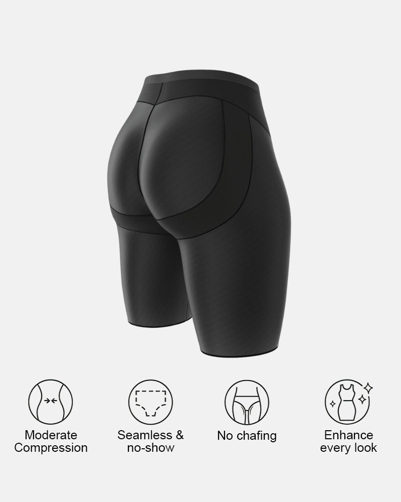 Firm Compression Butt Lifter Shorts Ruched Center Seam Shapewear
