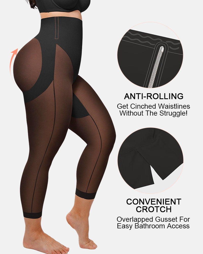 Mesh Tummy Control Butt-Lifting Capri Leggings