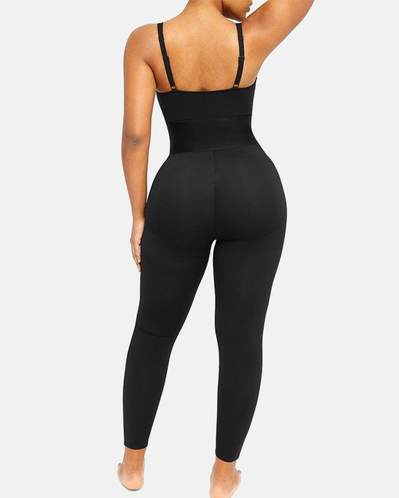Zipper Shaping Jumpsuit Tummy Control Waist Band One Piece Yoga Bodysuit Activewear