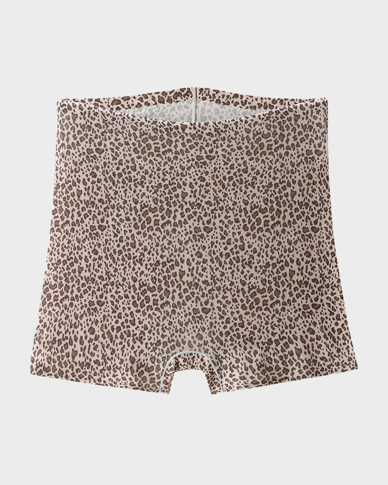 Leopard Print Seamless Boyshorts Mid-Waist Panties Set (10 Pack)