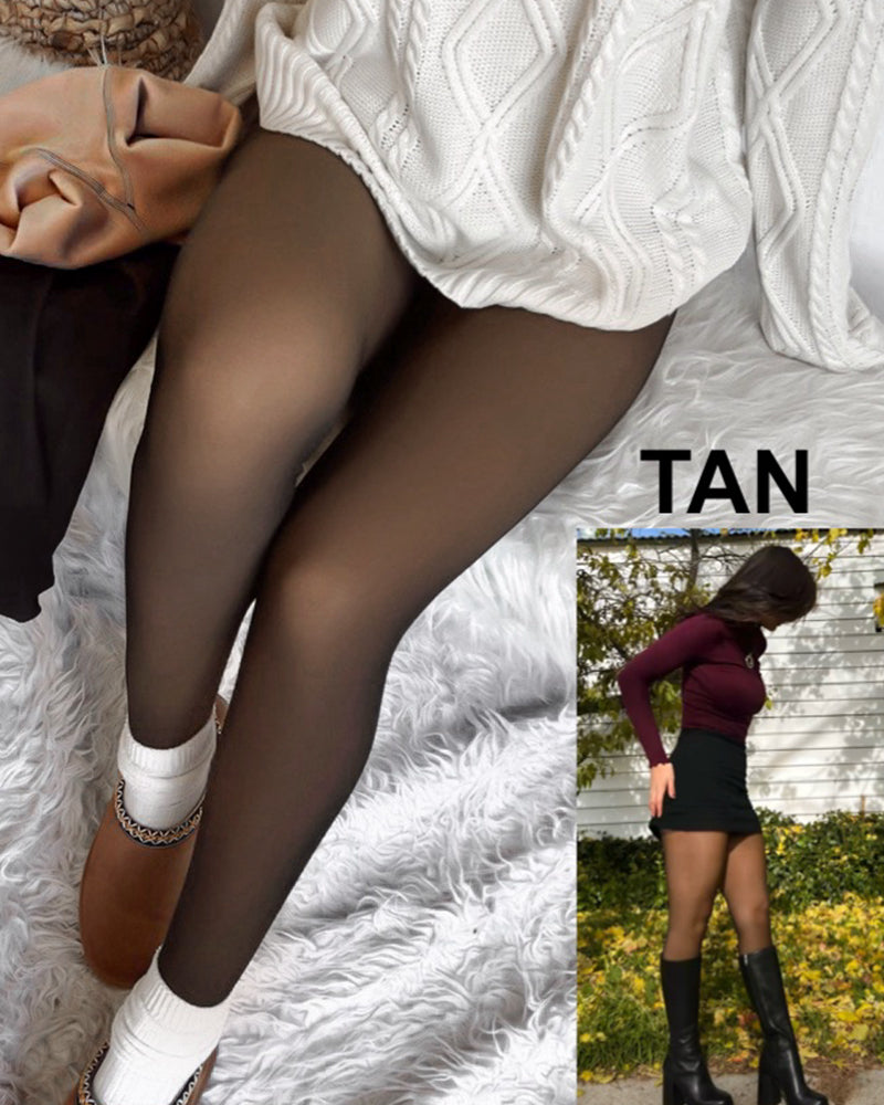 Translucent Fleece Lined Tights For All Skin Tone
