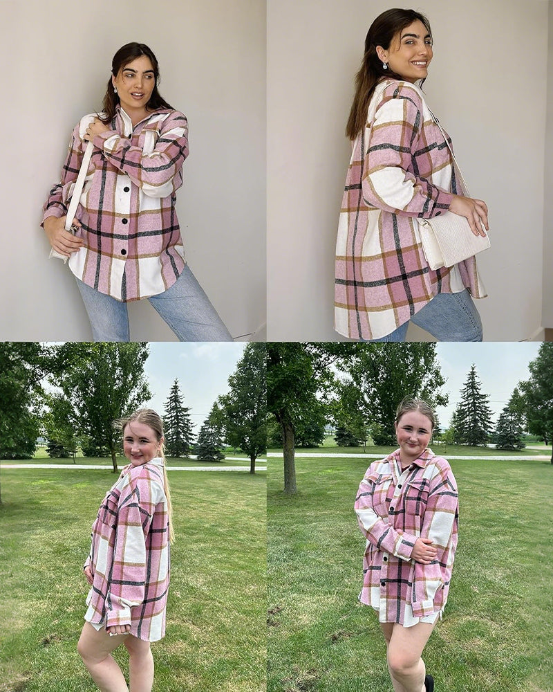 Plus Size Oversized Shacket in Cozy Flannel