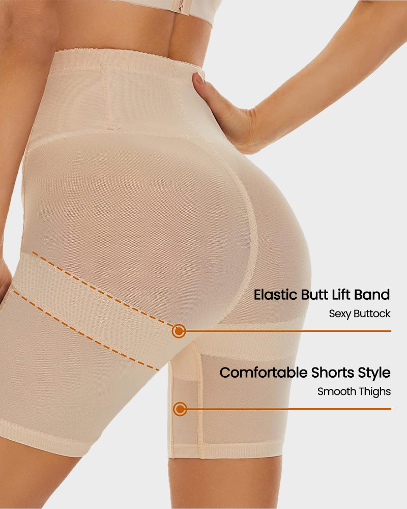 Mesh High Waist Cross Compression Shapewear Shorts