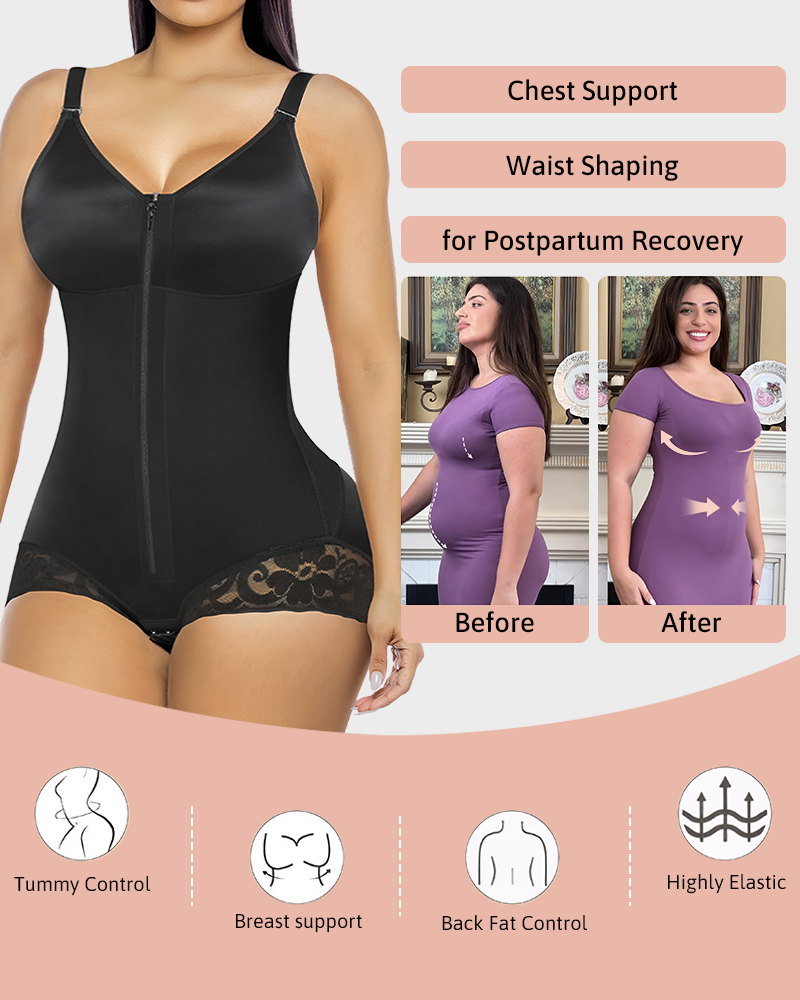 High Waisted High Compression Tummy Control Colombian Faja with Butt Lifter