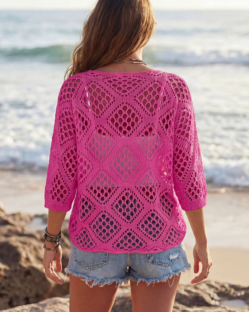 Bohemian V-Neck Crochet Top for Women