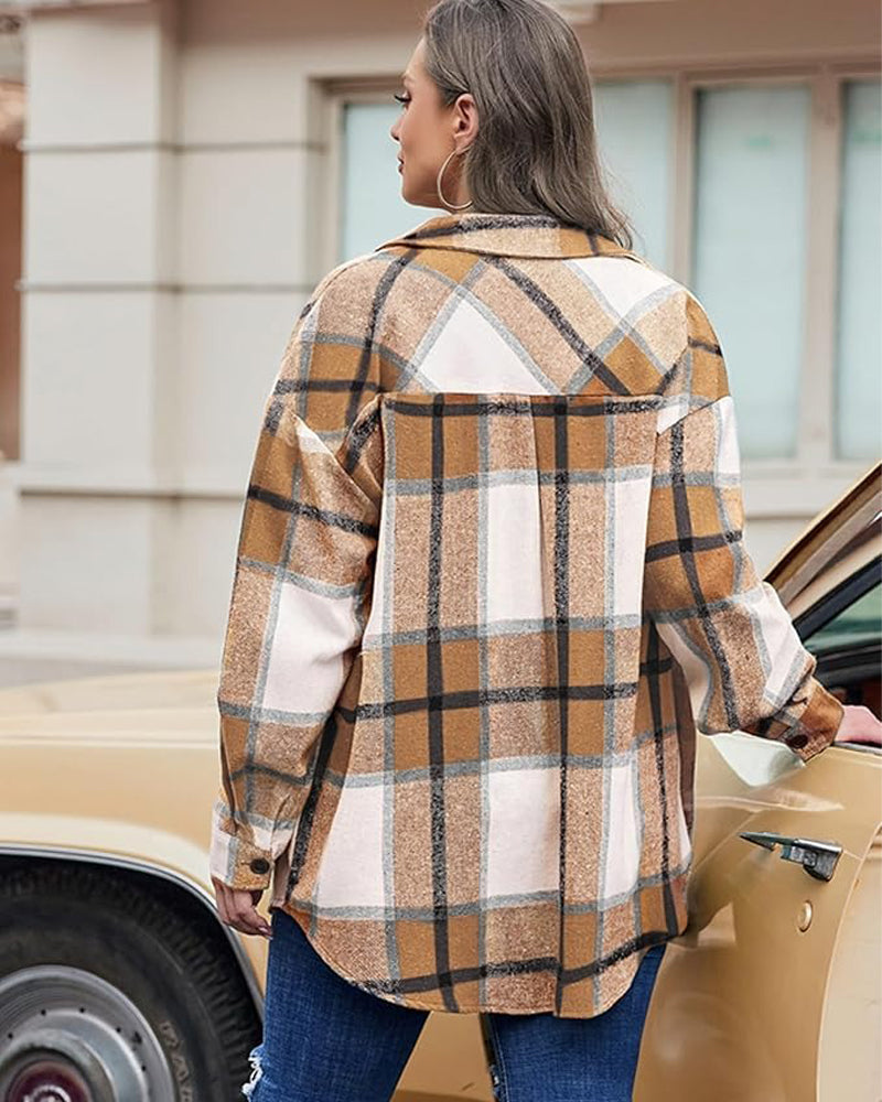 Plus Size Oversized Shacket in Cozy Flannel
