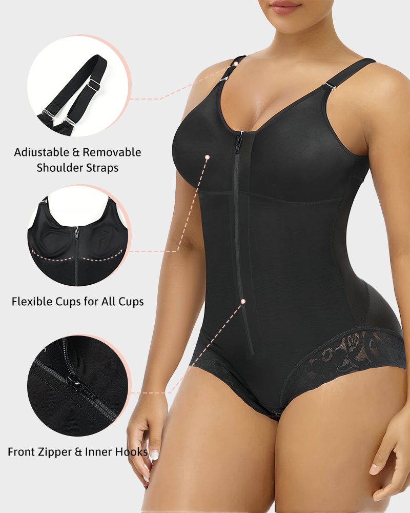 High Waisted High Compression Tummy Control Colombian Faja with Butt Lifter