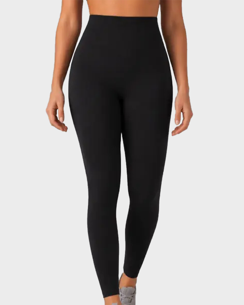 High Waisted Tummy Control Leggings Medium Compression Shaping Yoga Pants