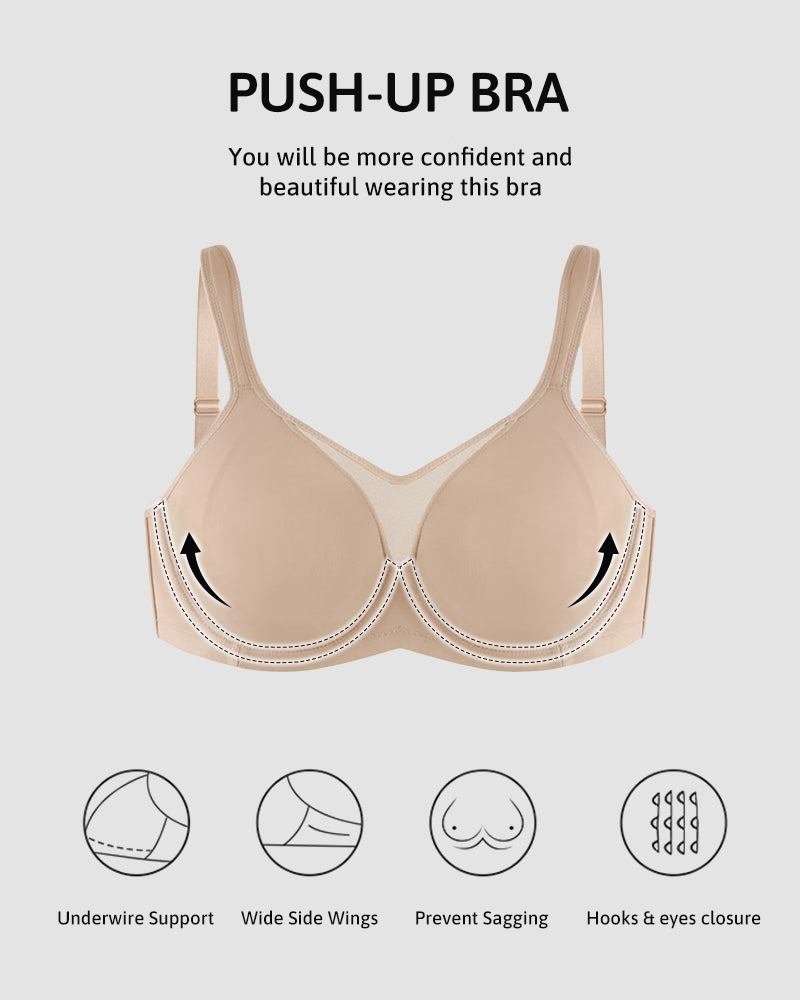 Mesh Unlined Full Coverage Non-padded Cooling Minimizer Bra