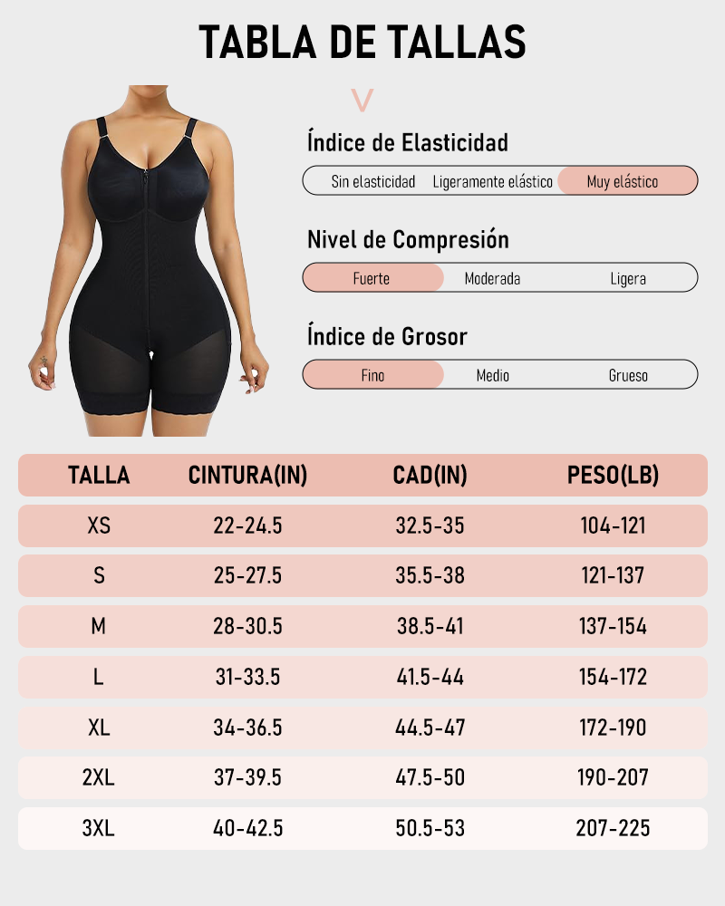 Faja Colombiana con Control Total y Levanta Glúteos | Con Cremallera