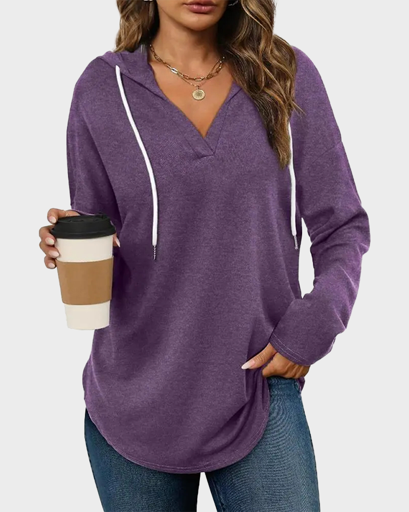 Women's Oversized Long Sleeve Loose Fit Casual Lightweight Pullover Hoodie Top