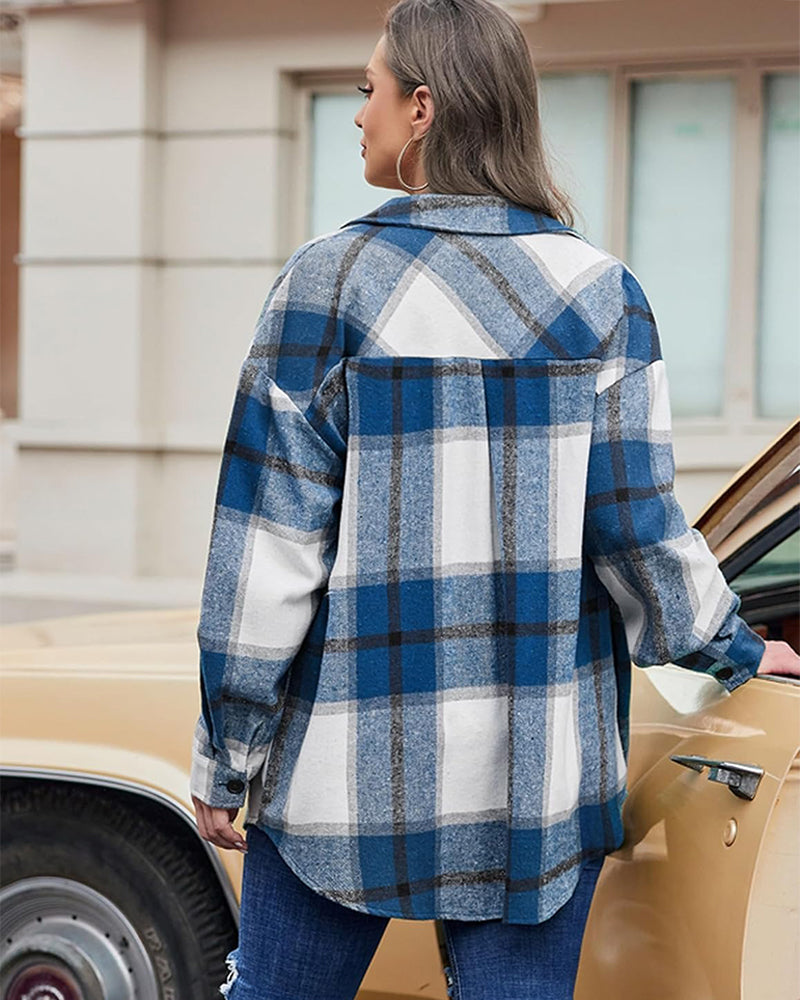 Plus Size Oversized Shacket in Cozy Flannel