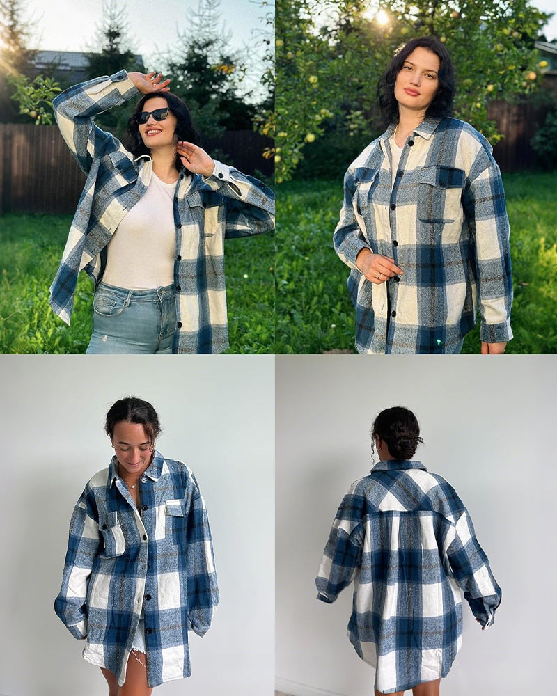 Plus Size Oversized Shacket in Cozy Flannel