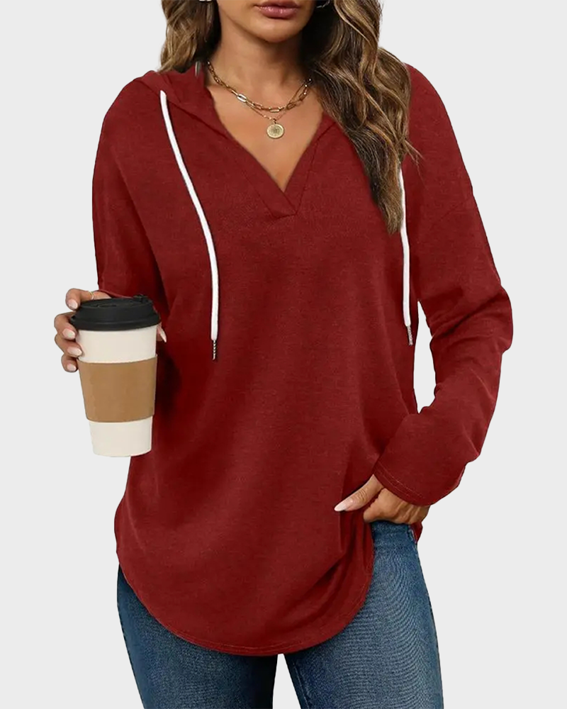 Women's Oversized Long Sleeve Loose Fit Casual Lightweight Pullover Hoodie Top
