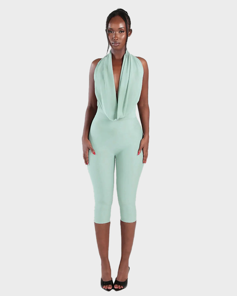 Women's Backless Sleeveless Bodycon Jumpsuit Simple Casual Daily Chic Womenswear
