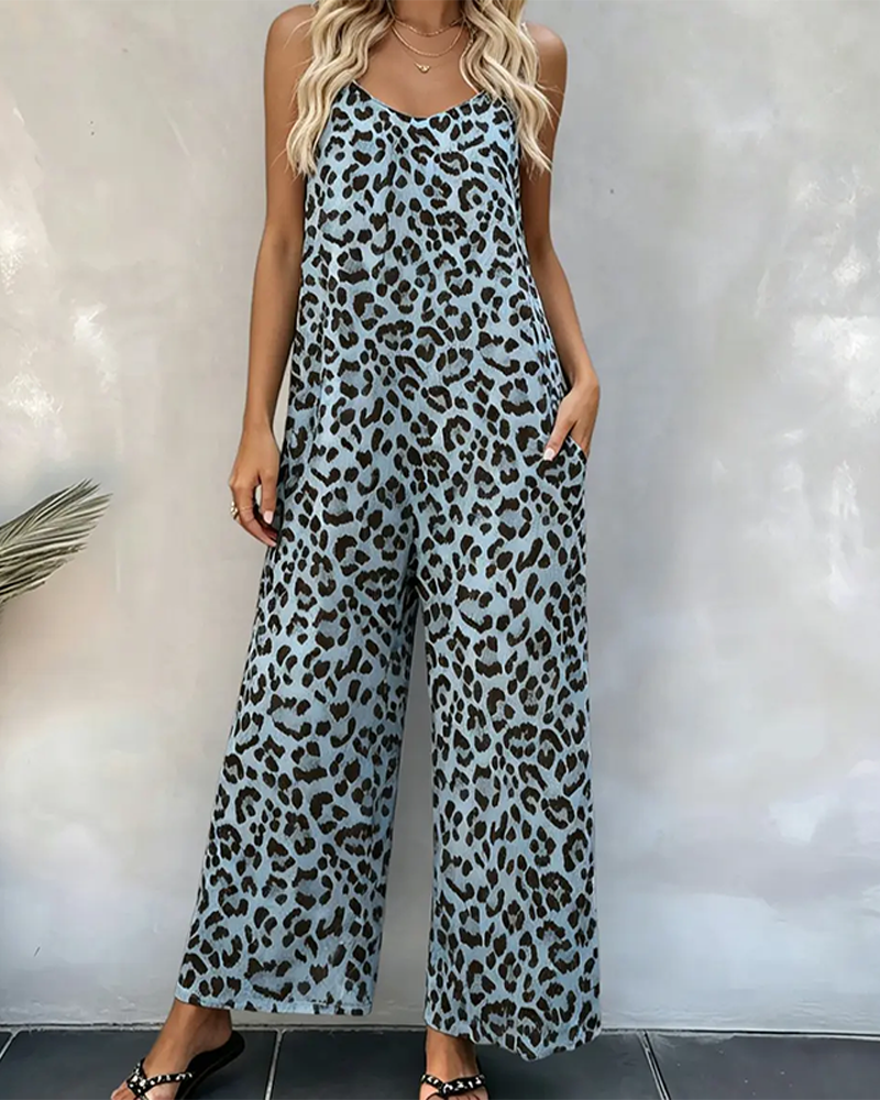 Plus Size Wide Leg Suspender Jumpsuit with Pockets Curvy Fashion Overalls