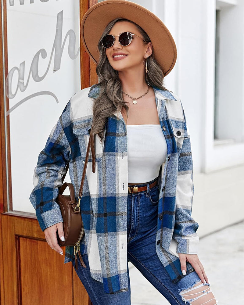 Plus Size Oversized Shacket in Cozy Flannel