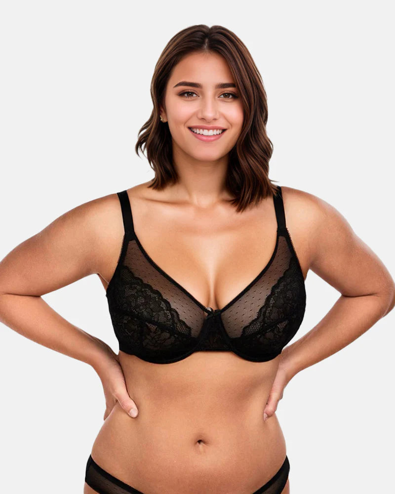 Full Coverage Lace Minimizer Bra - Petal-Beige