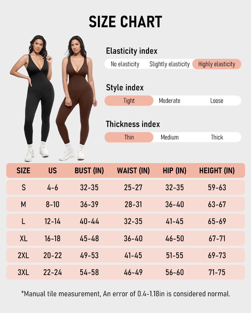 Deep V High Waisted Tummy Control Jumpsuit Breathable Shapewear