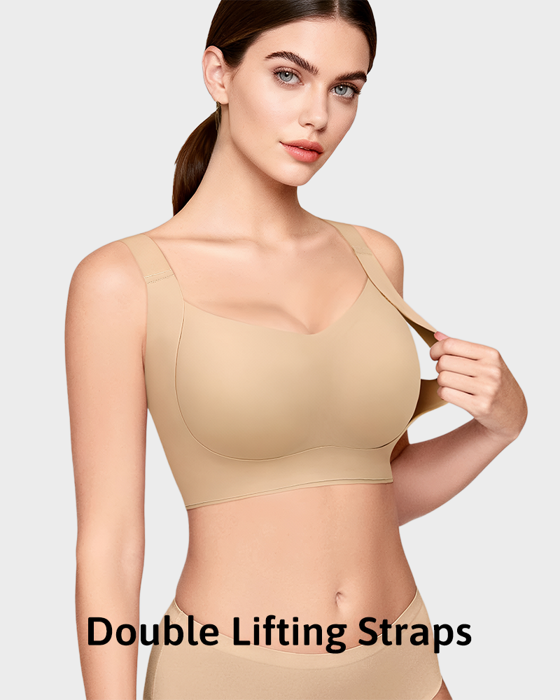 Wireless Push Up Jelly Bra V Neck Seamless Support Comfort