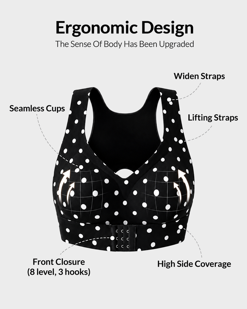 Cross Back Front Closure Wireless Posture Support Bra