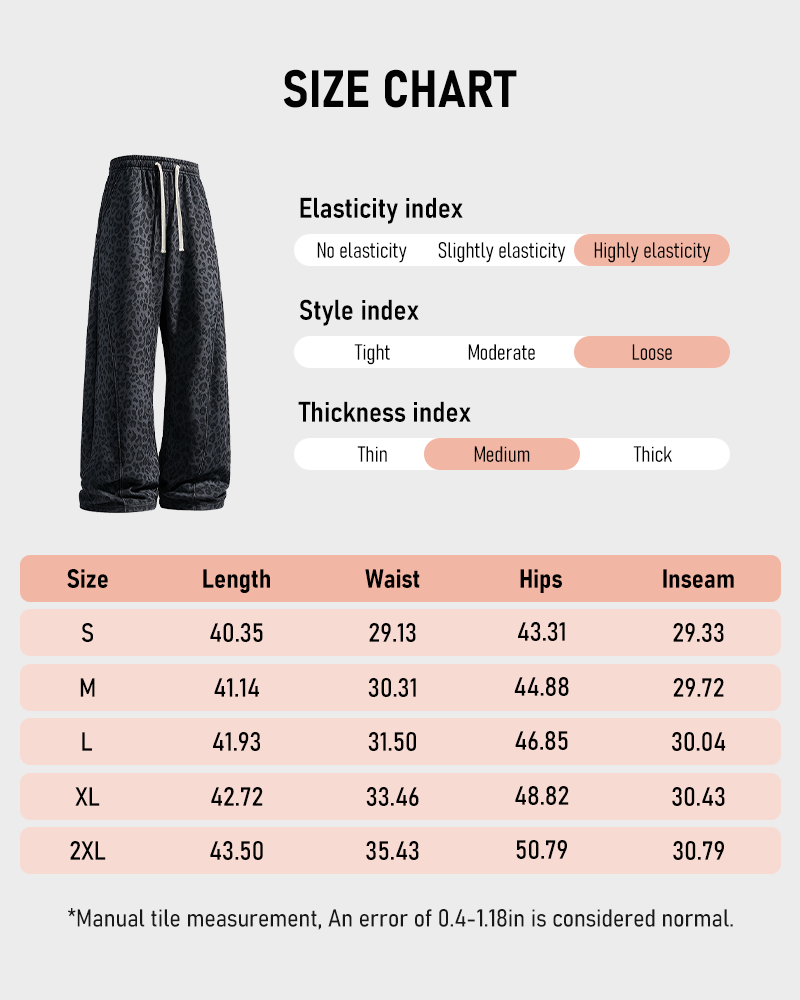 Leopard Print Casual Sweatpants Side Pockets