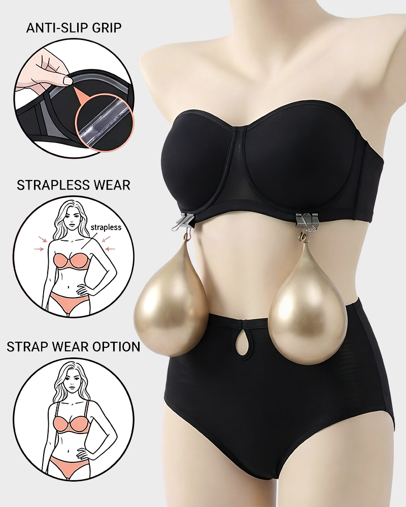 Strapless Mesh Underwire Balconette Bra