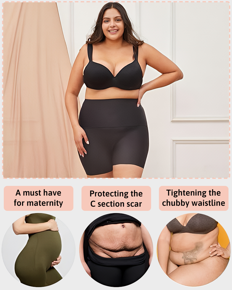 Women's High Waisted Seamless Look Boyshorts Full Coverage Breathable Panties