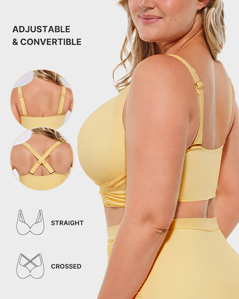 Twist-Front Bikini Top & High-Waisted Bottom Set