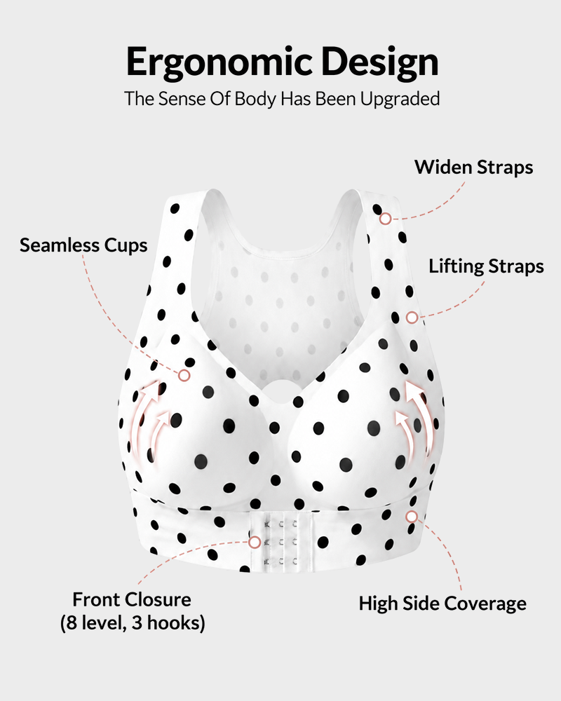 Cross Back Front Closure Wireless Posture Support Bra